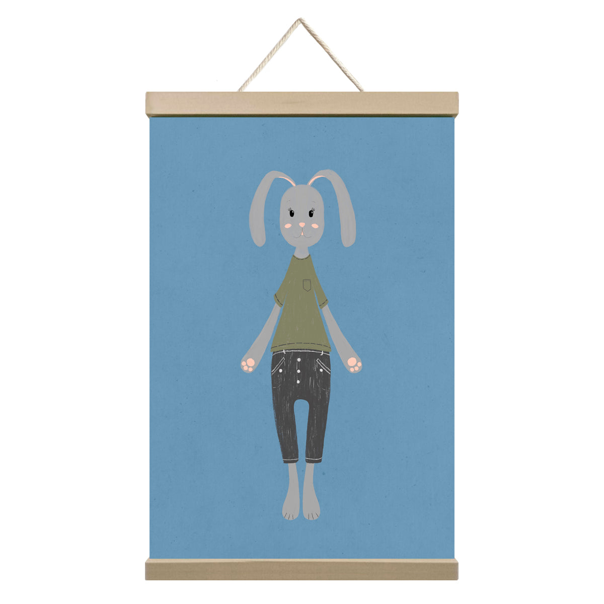 Happy Bunny - Joyful Canvas Wall Art