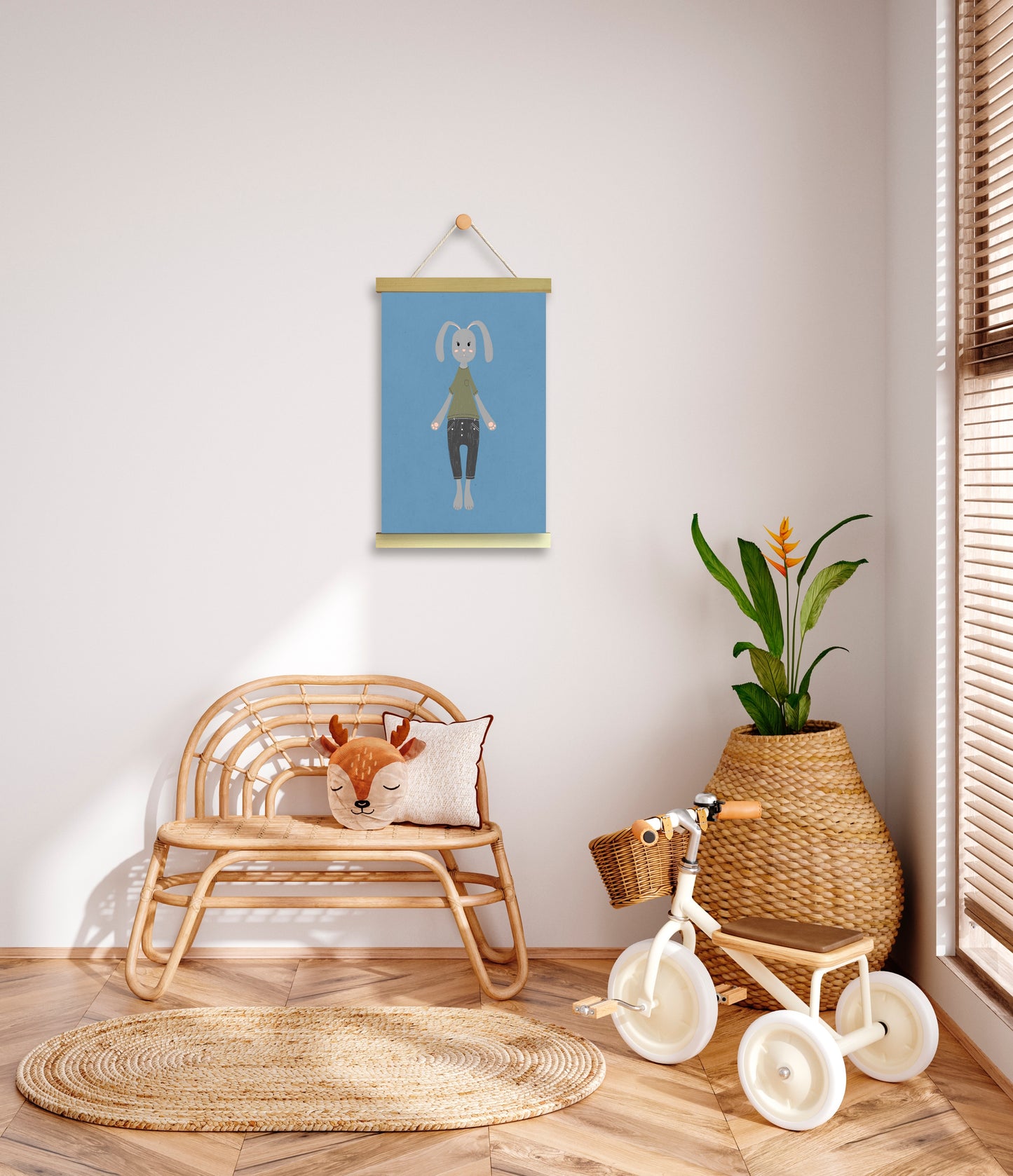 Happy Bunny - Joyful Canvas Wall Art