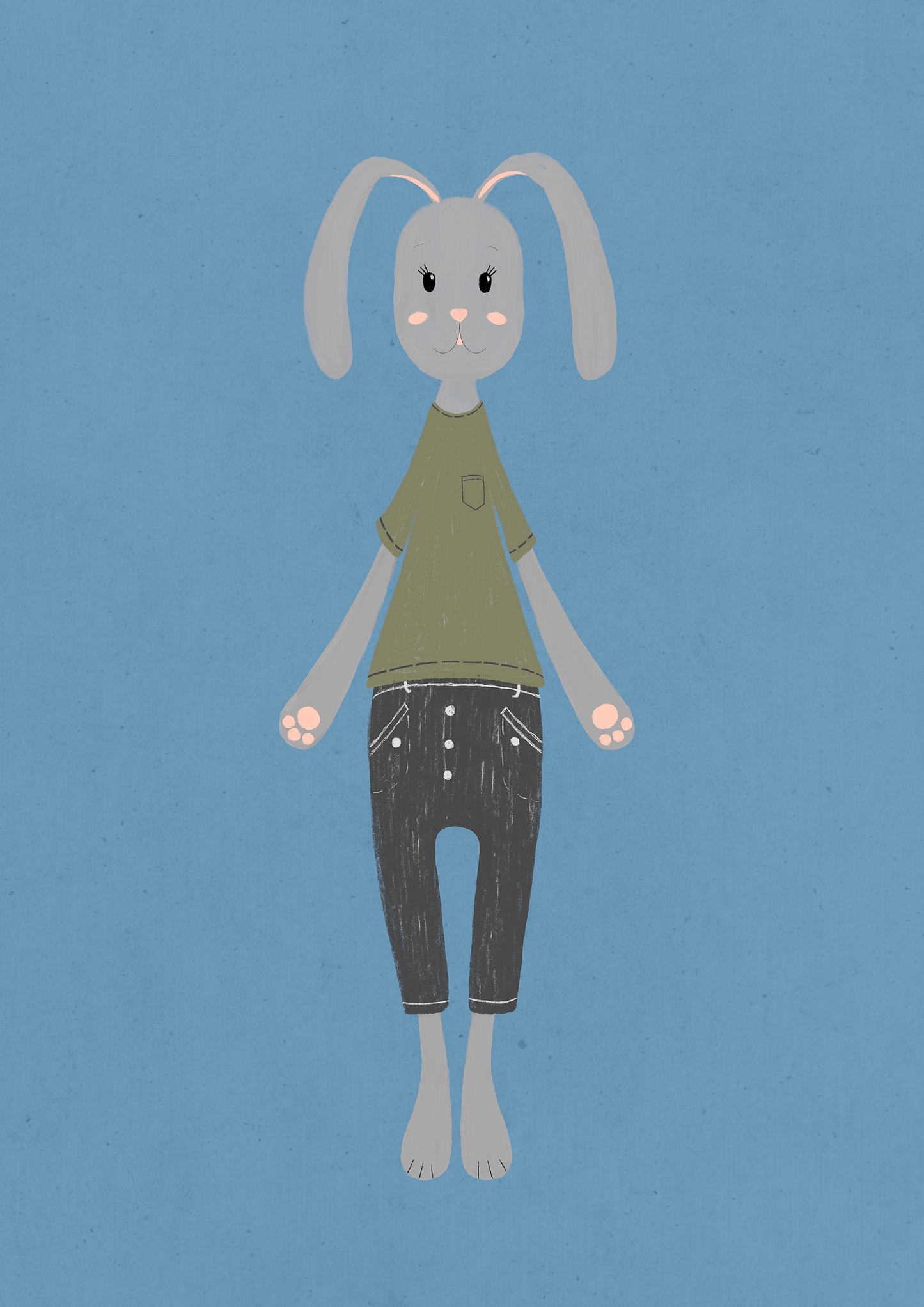 Happy Bunny - Joyful Canvas Wall Art