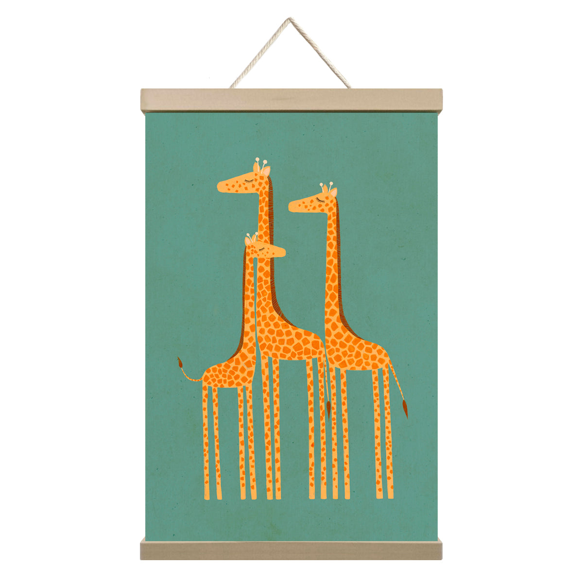 A Family of Giraffes - Canvas Wall Art