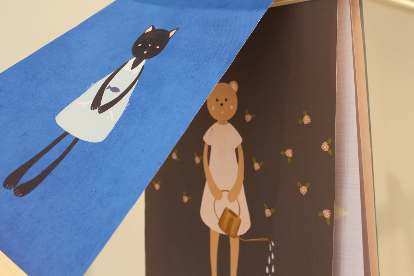 Bear Watering Rose Garden – Canvas Art for Young Carers