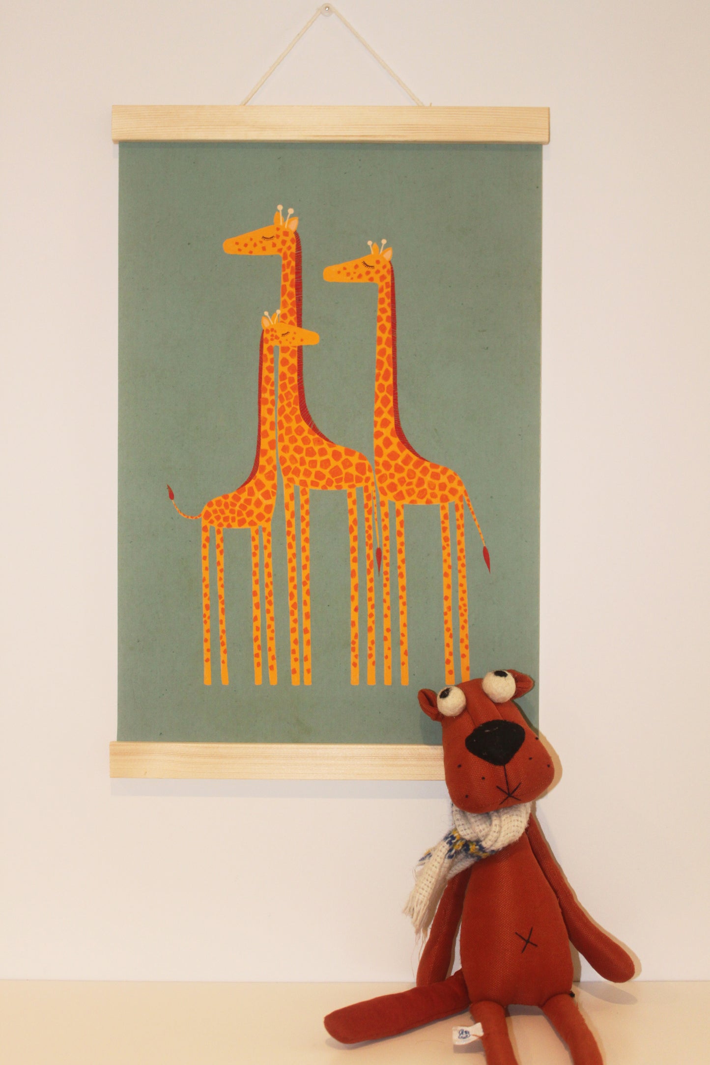 A Family of Giraffes - Canvas Wall Art