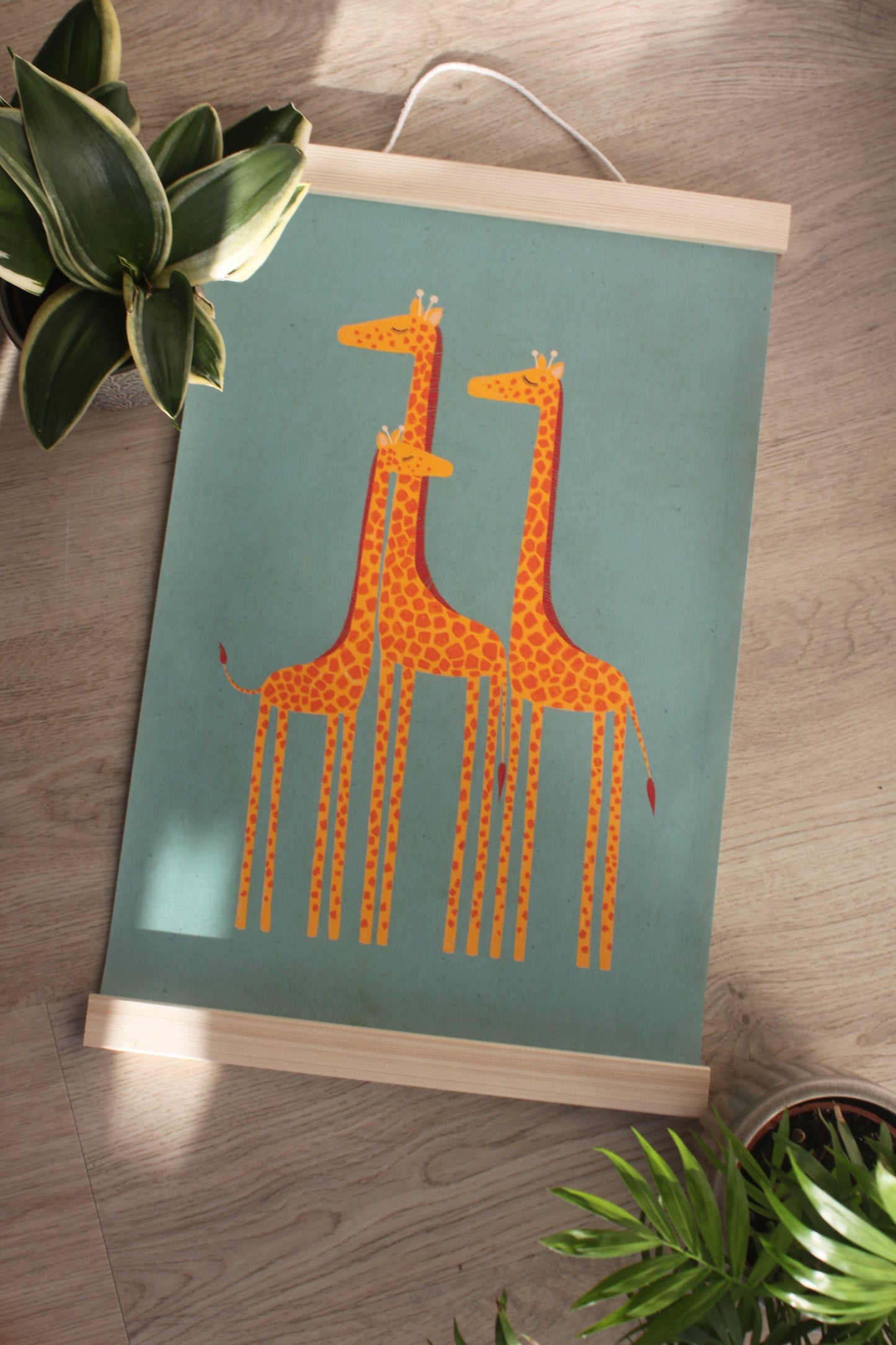A Family of Giraffes - Canvas Wall Art