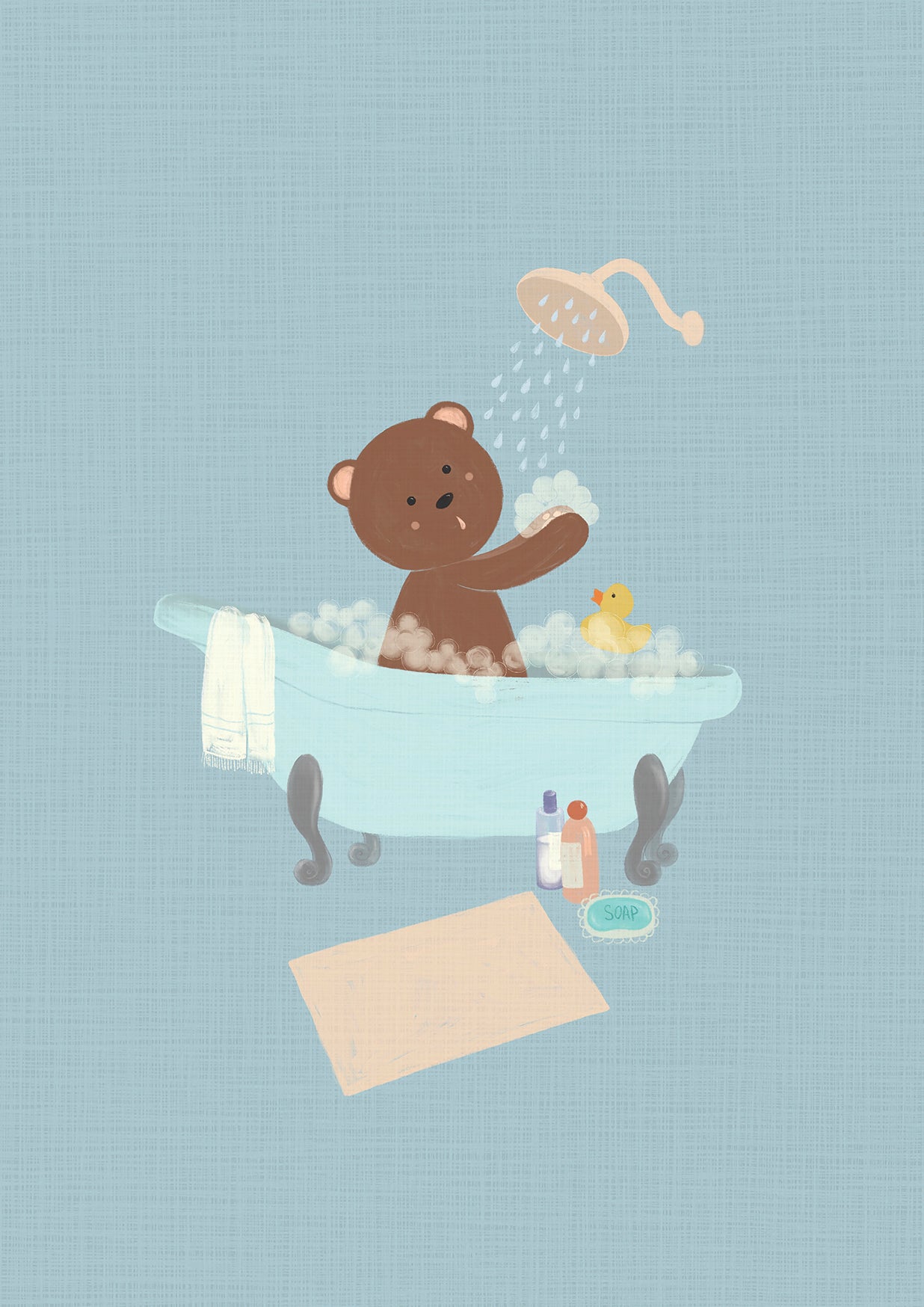Bathtime for Little Bear - Prints Wall Art Decor