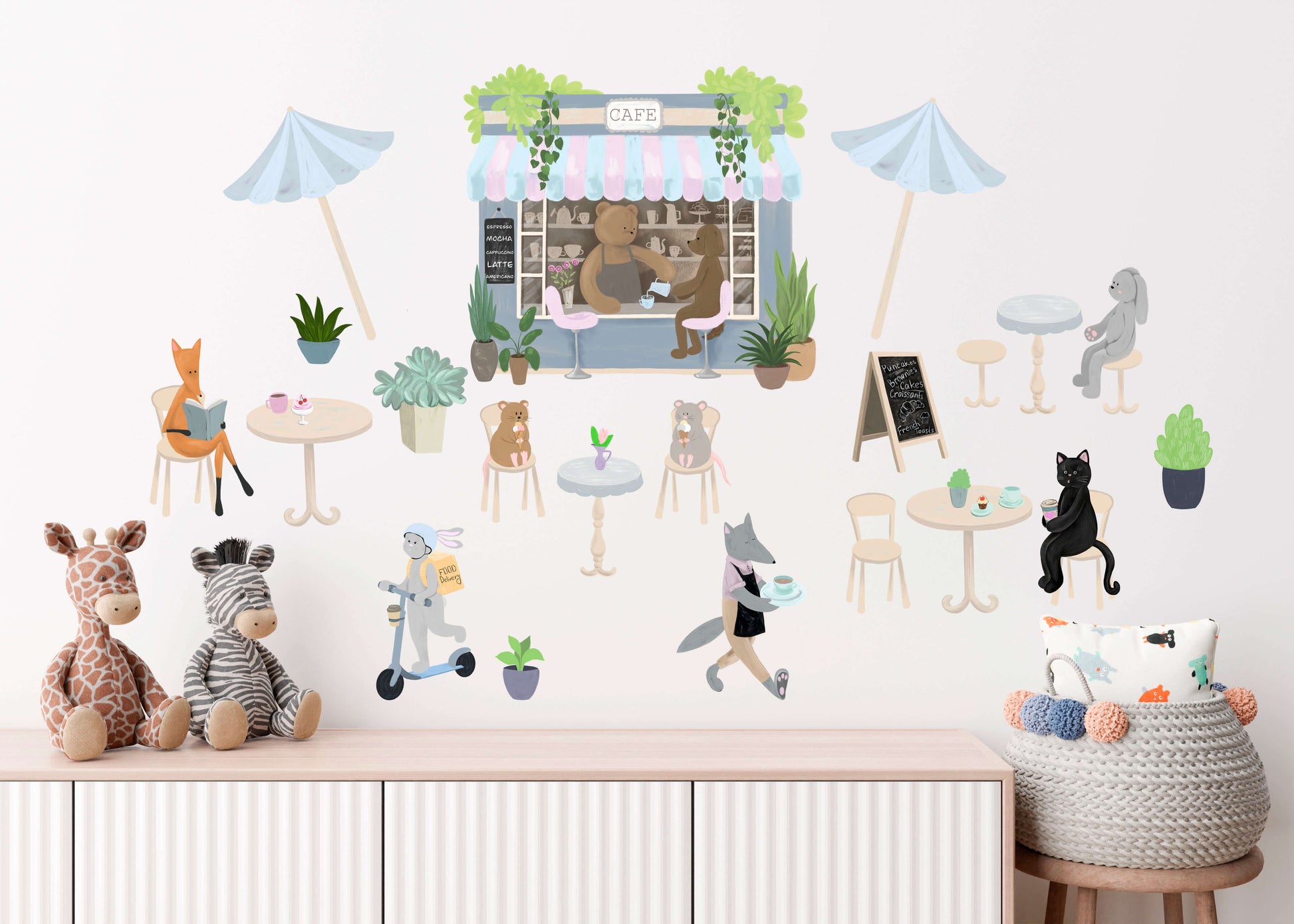 Scene of the Street Cafe and Animals