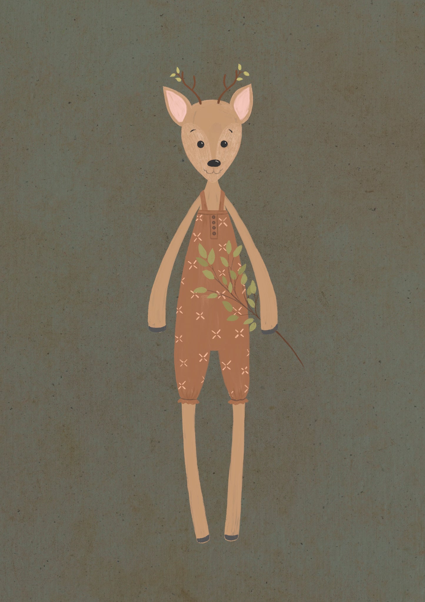 Deer Walking in the Forest - Prints Wall Art Decor