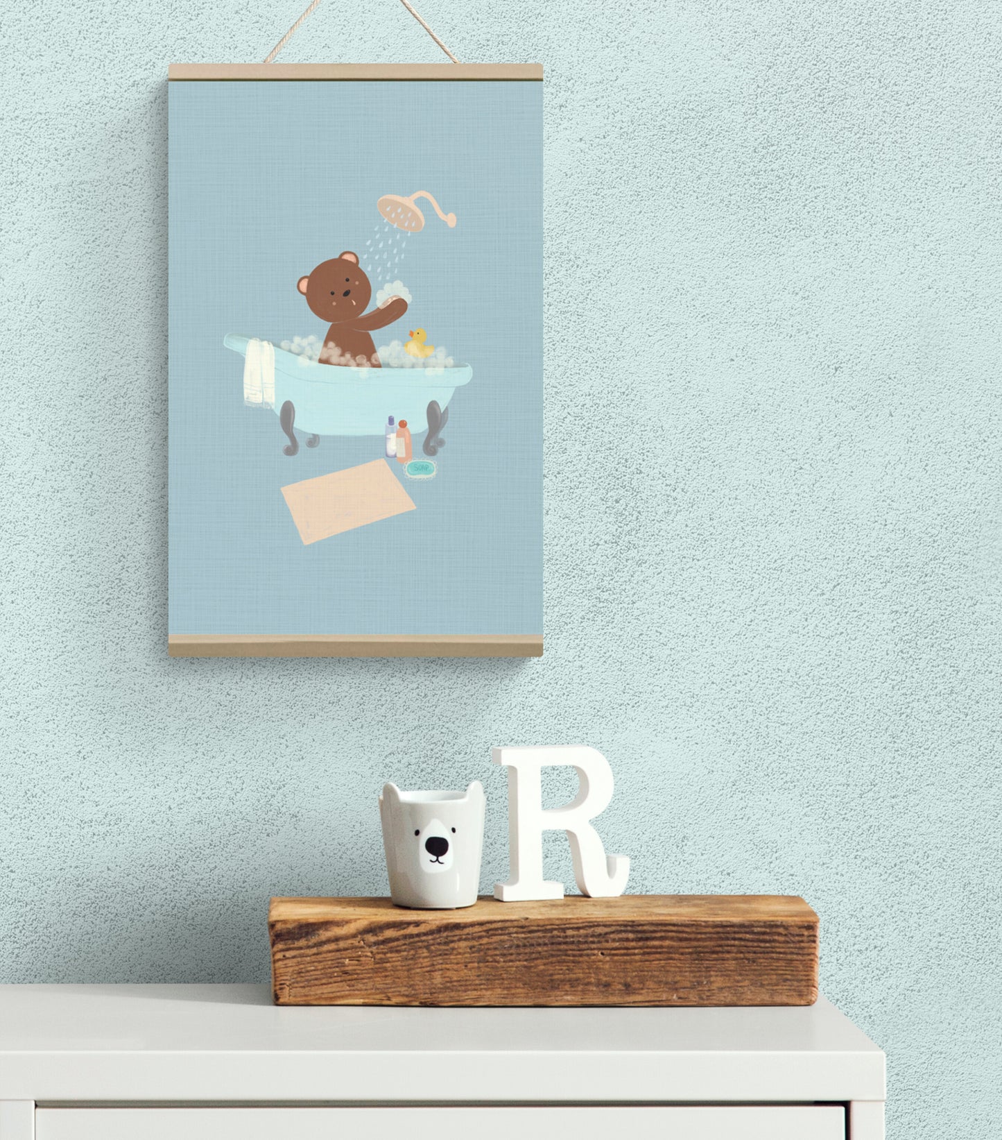 Bathtime for Little Bear - Prints Wall Art Decor