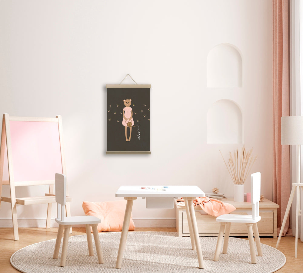 Bear Watering Rose Garden – Canvas Art for Young Carers