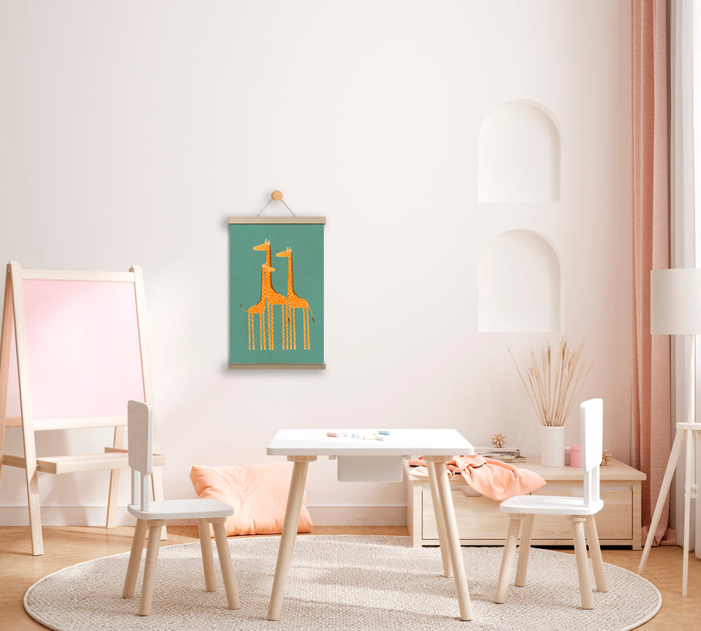 A Family of Giraffes - Canvas Wall Art