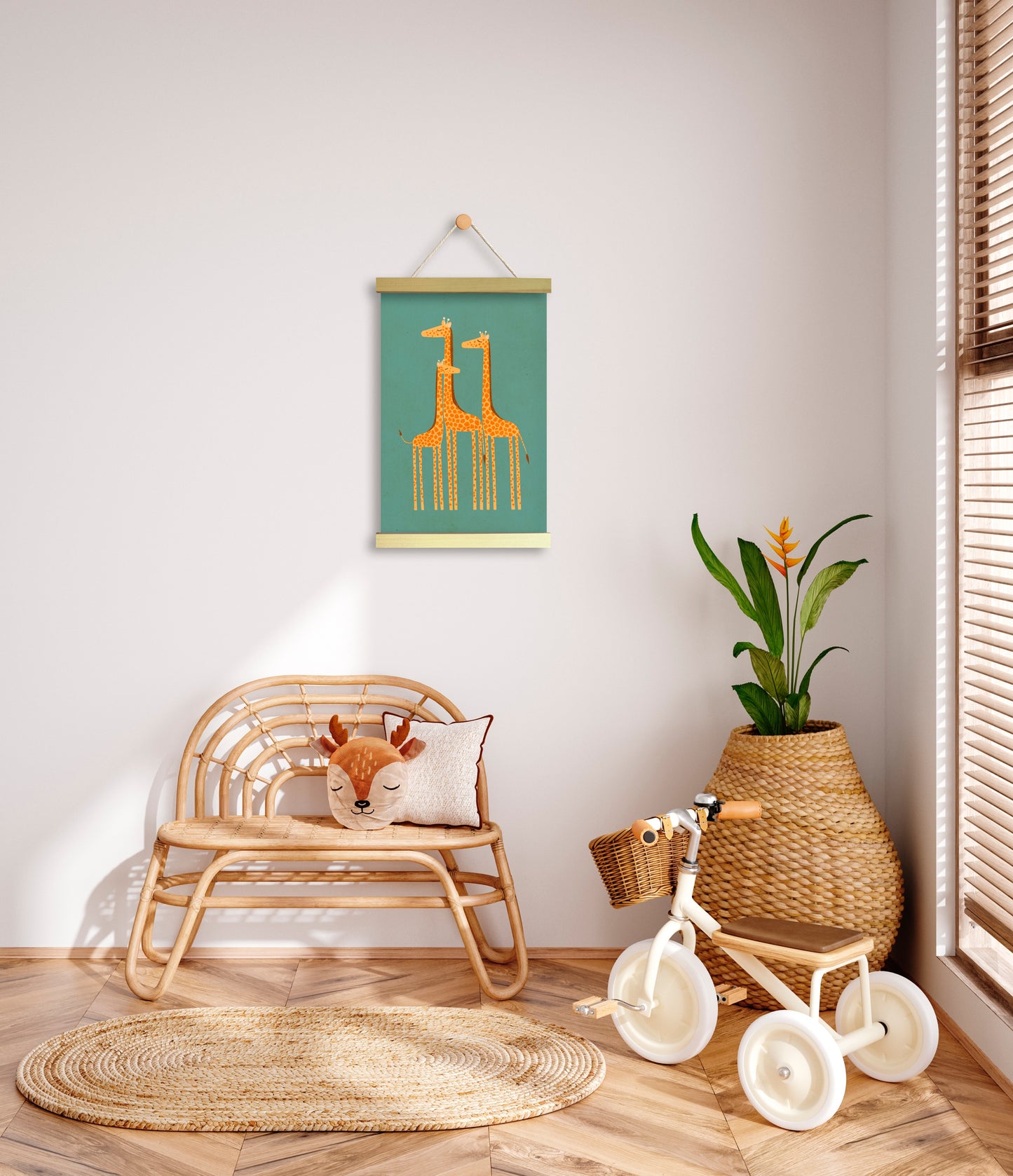 A Family of Giraffes - Canvas Wall Art
