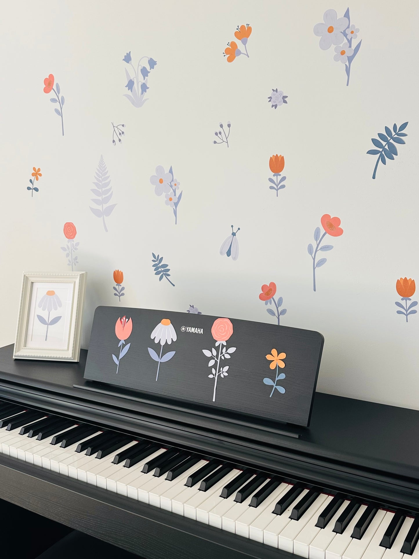 Blue Flowers Dream - Fabric Wall Stickers