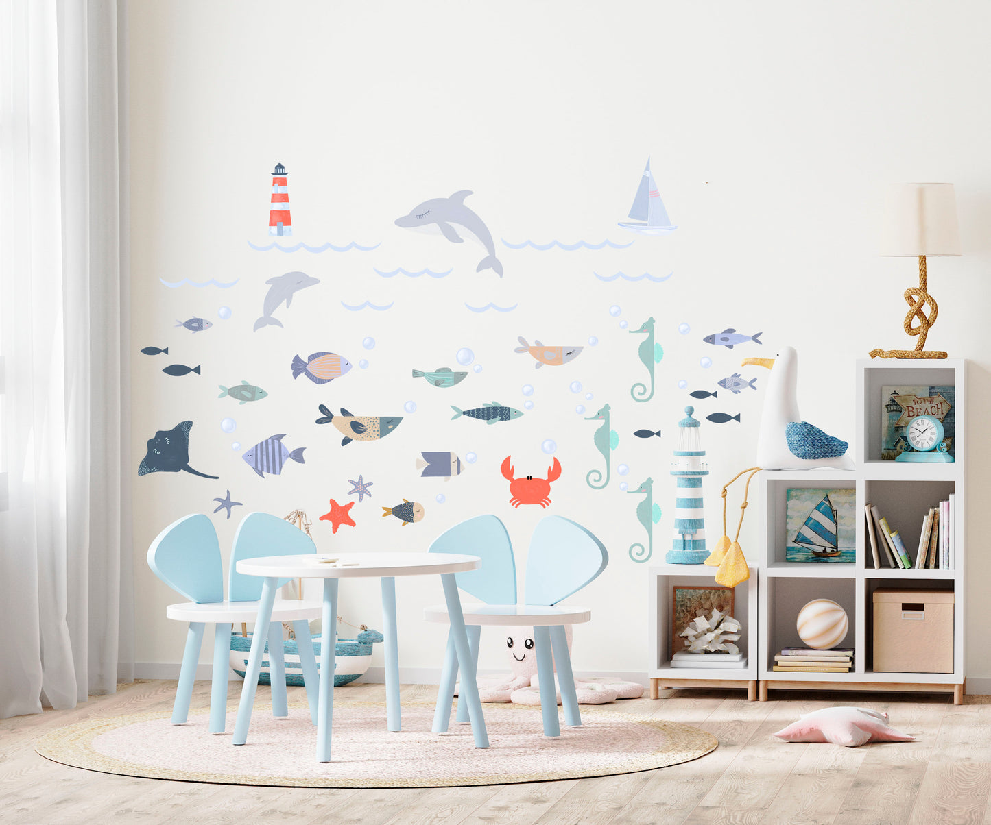 Sea Life Above & Below – Fabric Wall Stickers