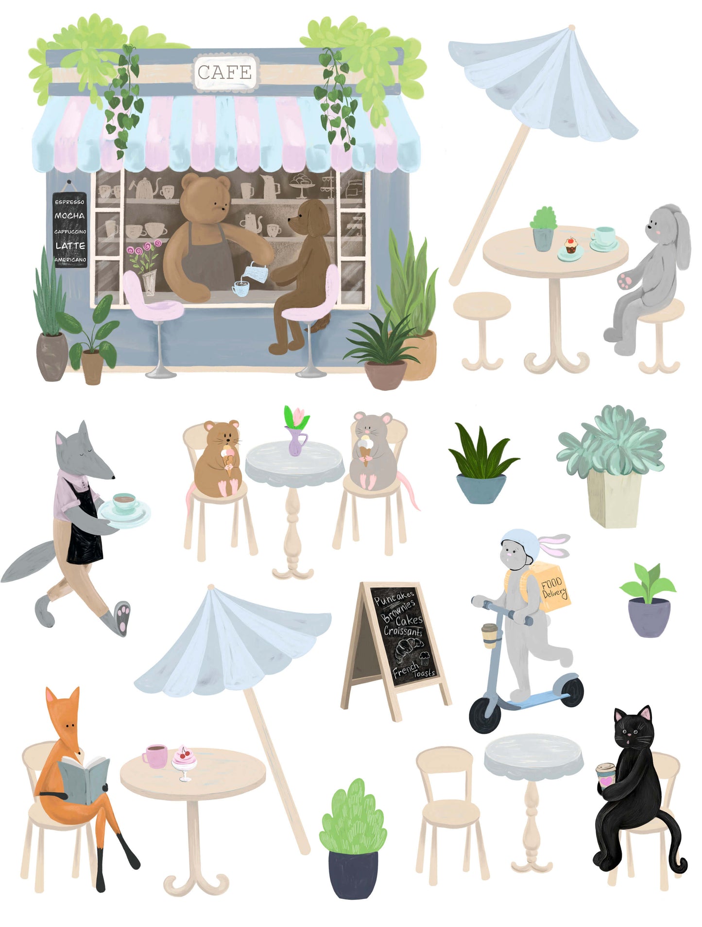 Luigi’s Café - Playful & Removable Fabric Wall Stickers