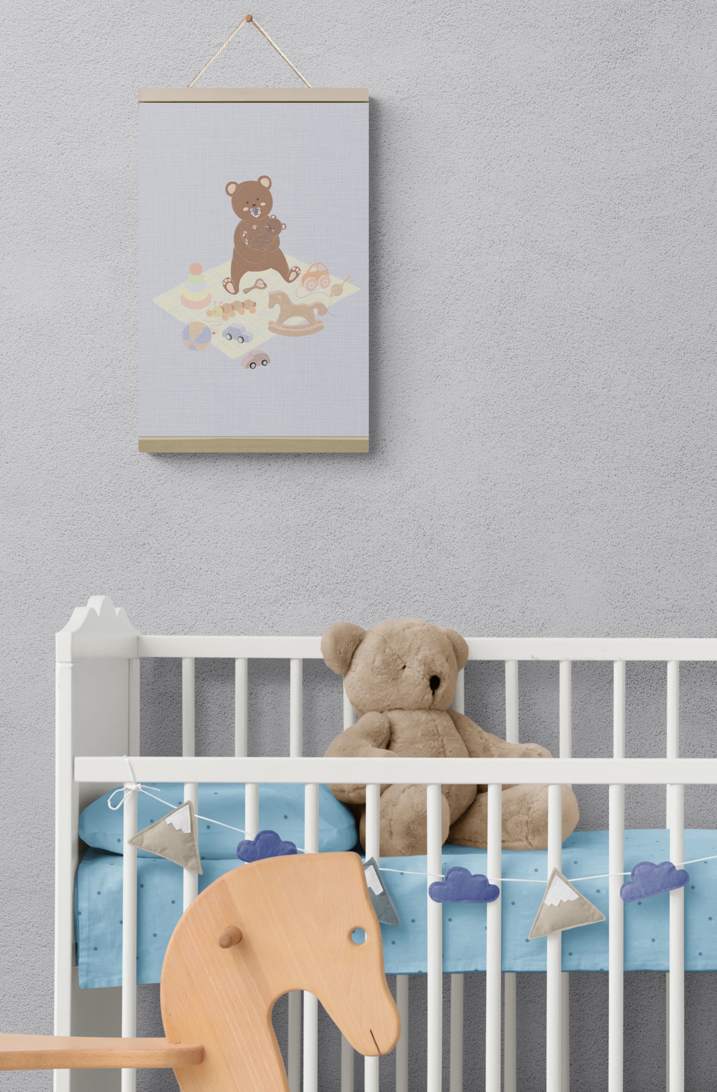 Singing Lullabies to Teddy Bear - Prints Wall Art Decor