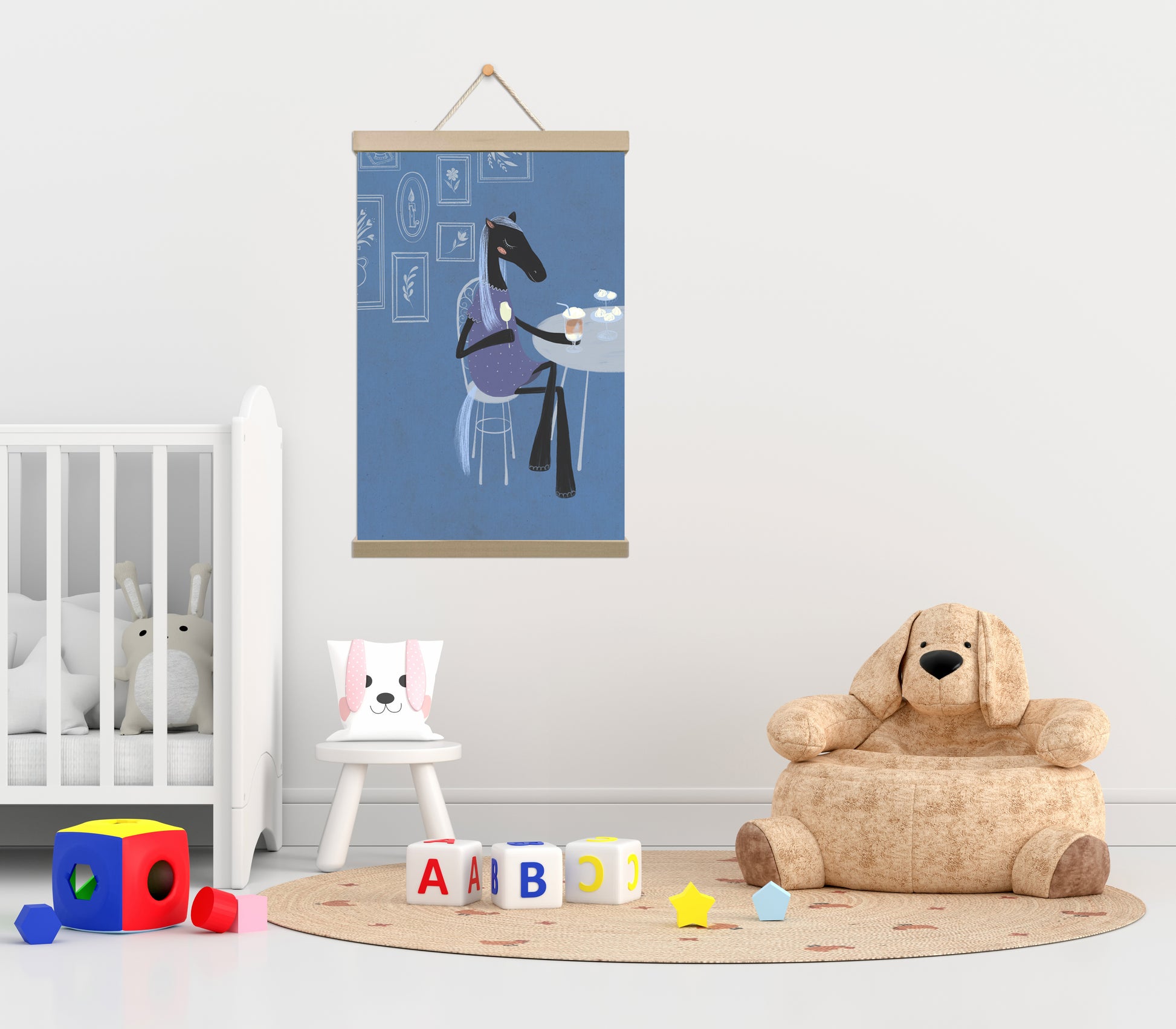 Printed canvas for nursery room